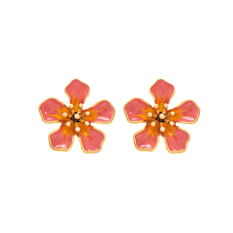 

Fraya Earrings for Women Luxury Enamel Handmade Flowers Stud Earrings S925 Sterling Silver Pin 2024 New Trends Fashion Best Gift