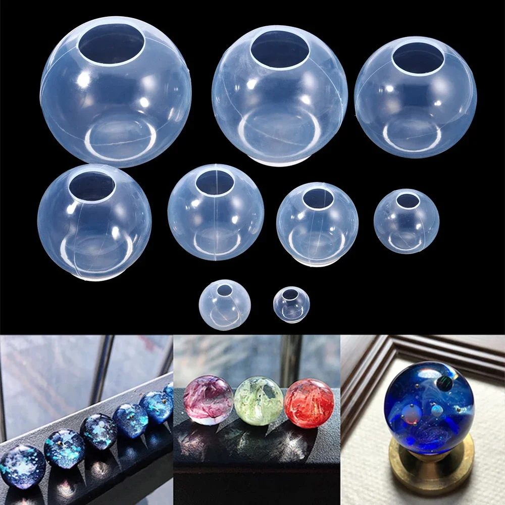 20-100mm 3D przezroczysty kształt kuli silikonowe formy dla planety piłka żywicy epoksydowej formy DIY wisiorki z żywicy epoksydowej rzemiosło dekoracyjne — zdjęcie 2