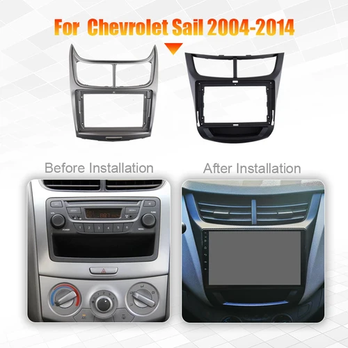 Imagen 2 del producto Marco de fascias de Radio de coche de 9 pulgadas, 2 din, para Chevrolet Sail 2004-2014, Panel de instalación de tablero, embellecedor, Cable de alimentación estéreo canbus