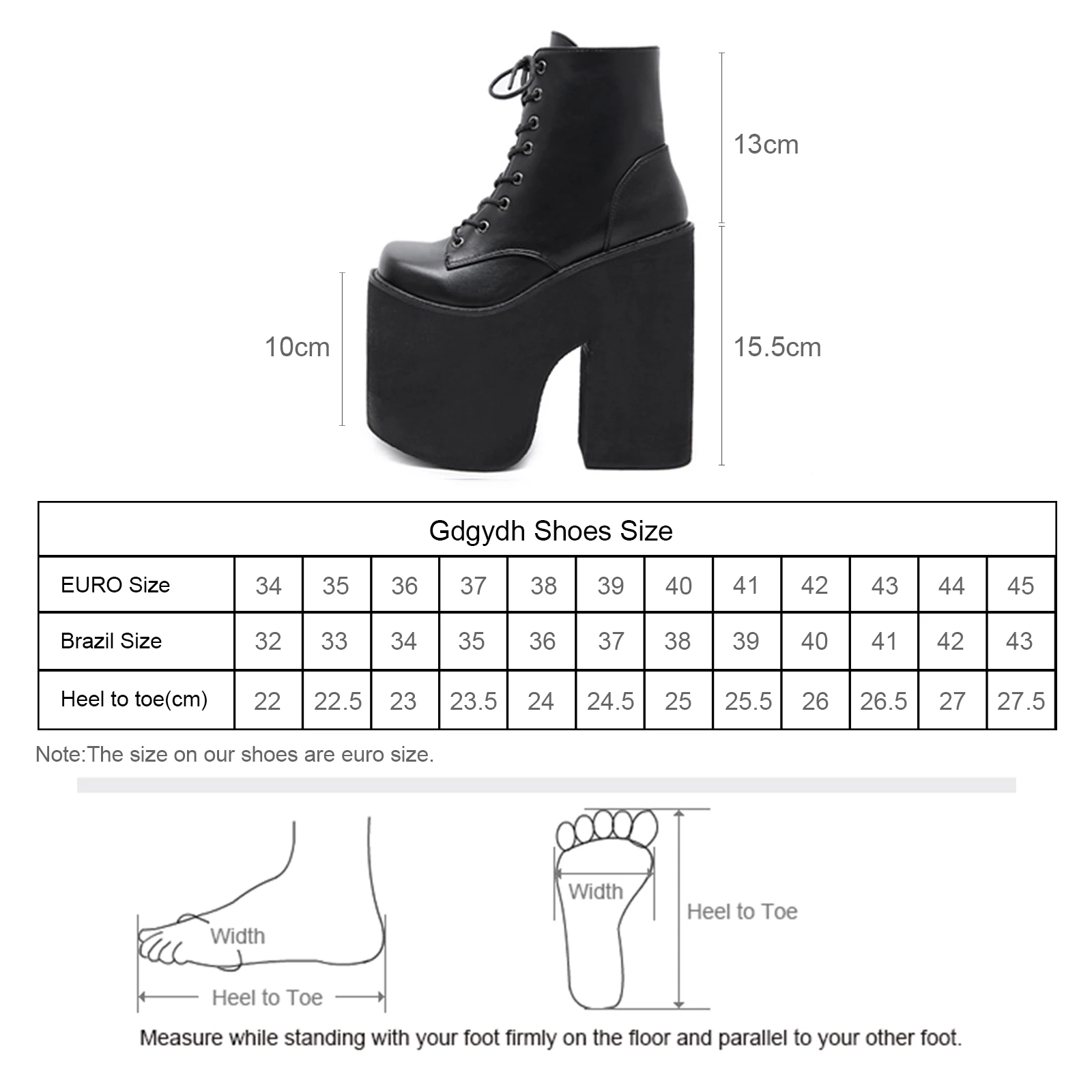 Gdgydh Women\'s Y2K Style Short Boots Square Closed Toe Lace Up Platform Boots High Chunky Heels Fashion Solid Color Shoes