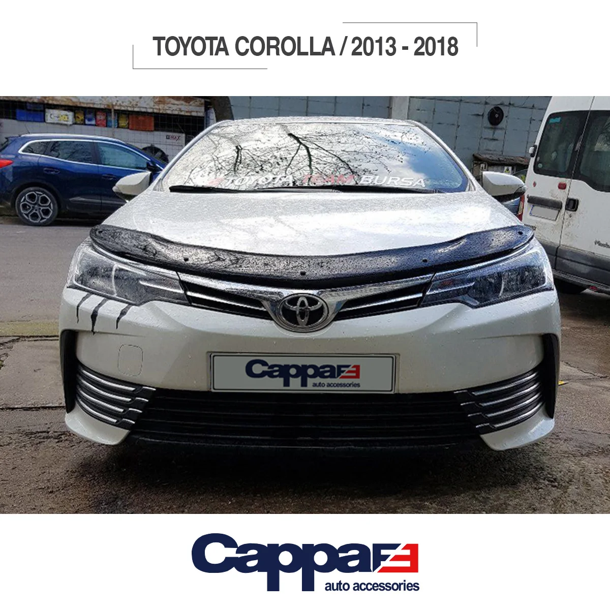 

FOR Toyota Corolla Front Hood Protection Spoiler 2013 To 2018 Models Front Bug Shield Hood Deflector Guard - Sporty Racer Style