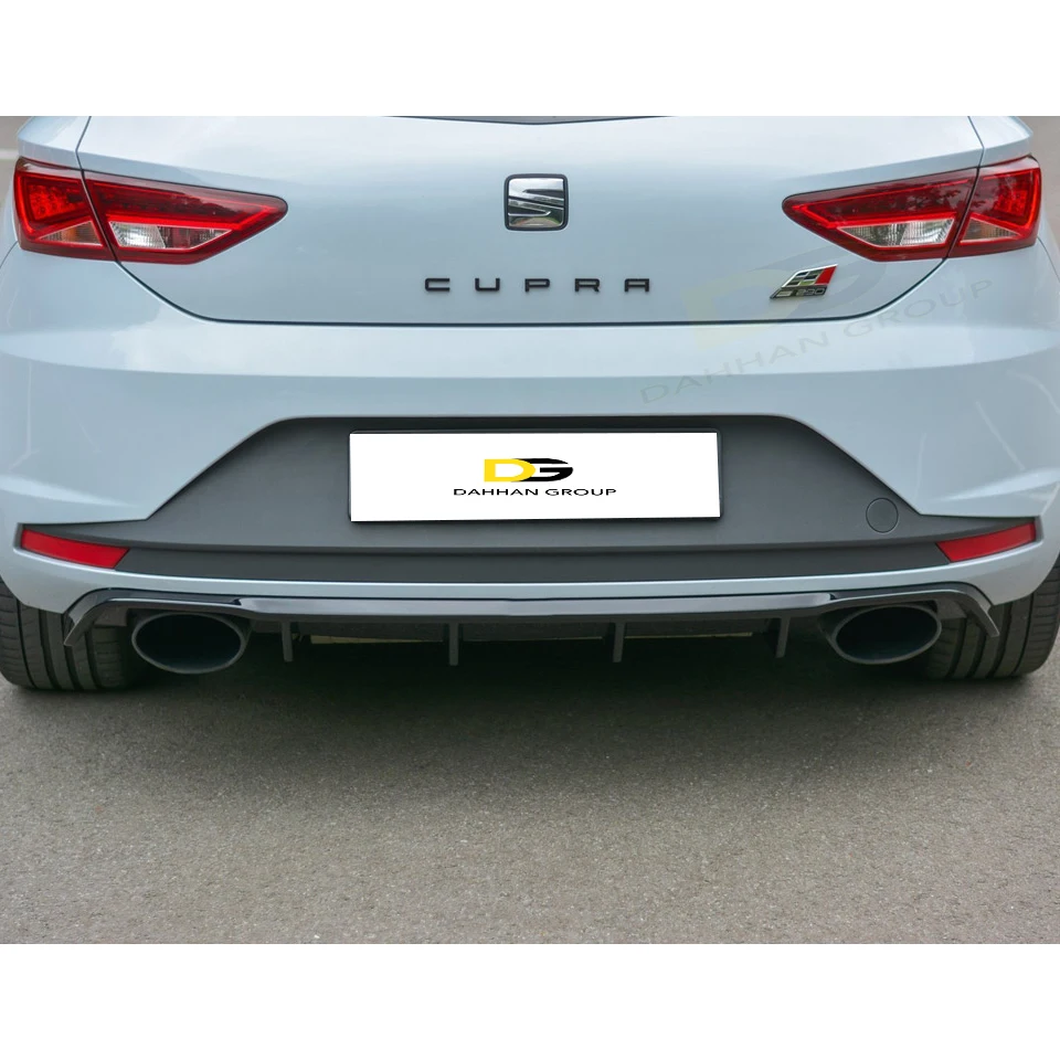 Seat Leon MK3 2012 - 2016 Max Desain Belakang Diffuser Kiri dan Kanan Tunggal Keluaran Piano Gloss Hitam Permukaan Plastik FR Cupra Kit