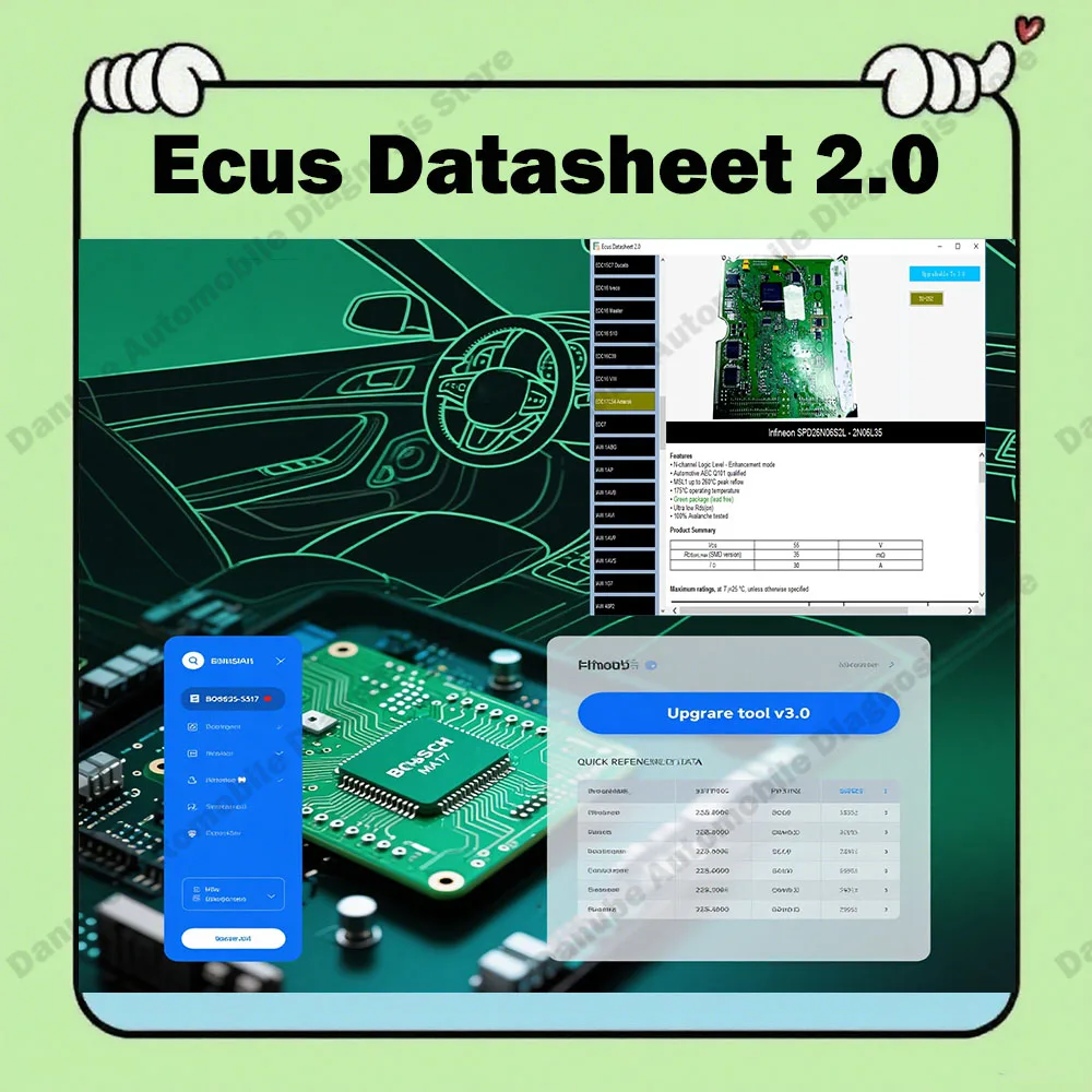 

Latest Ecus Datasheet 2.0 Car Repair Software Newest Car Tools PCB Schematics Car Electronic Components Additional Information