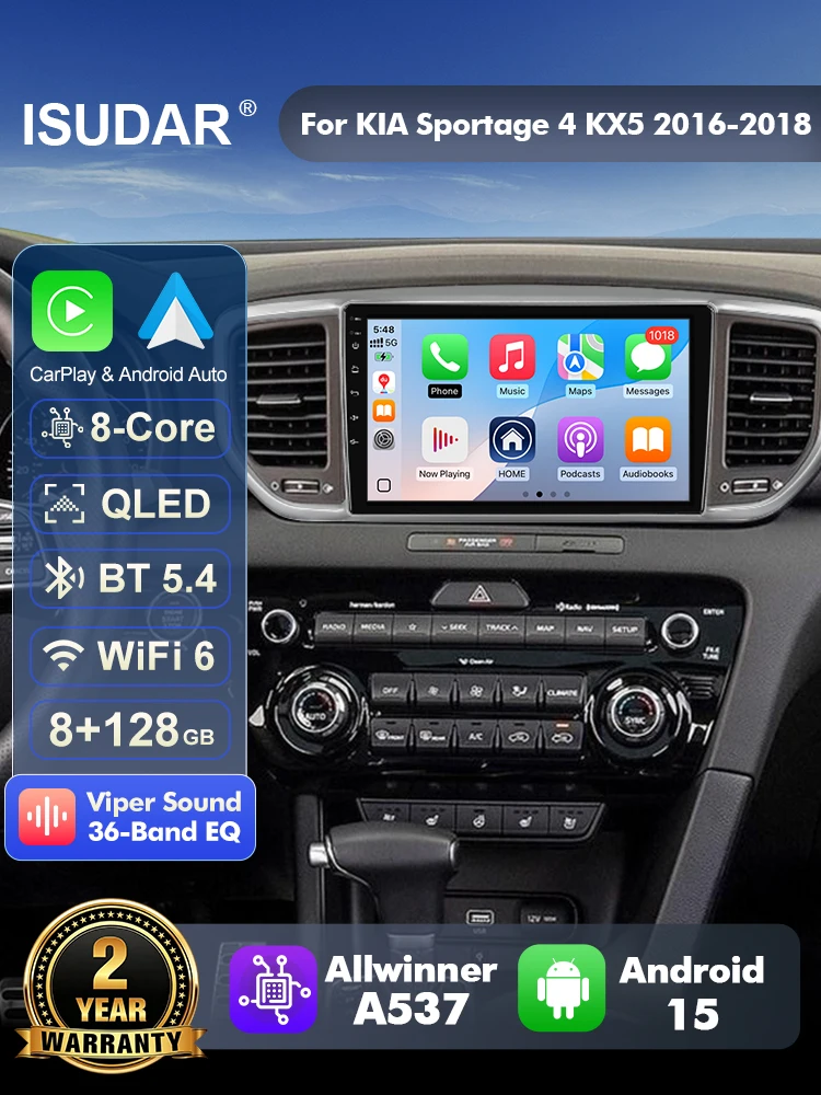 Android Head Unit 6Gb 128Gb - ISUDAR T57 Radio Android 15 untuk