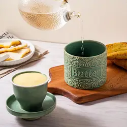 Retro Butter Crock Ceramic With Lid French Butter Dish For Fresh Spreadable Butter Jar Cheese Case Storage Box For Counter