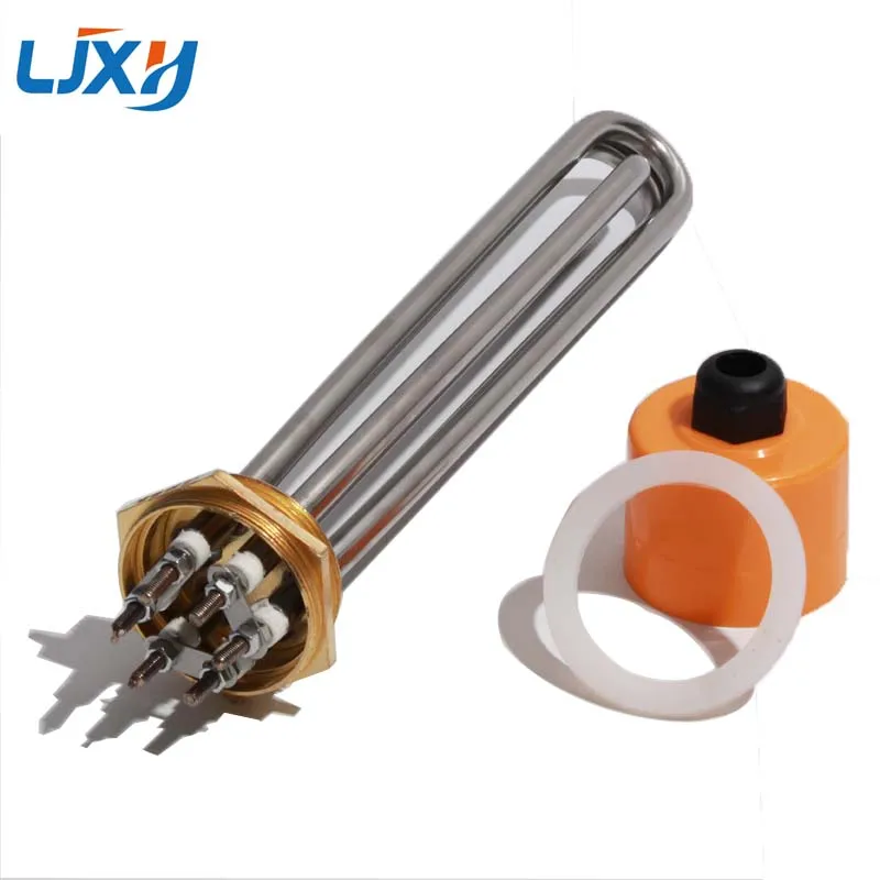 LJXH DN50(2 BSP) Tubular Electric Water Heater Element 304 Stainless Steel with Copper Thread 220V/380V 3KW/6KW/9KW/12KW