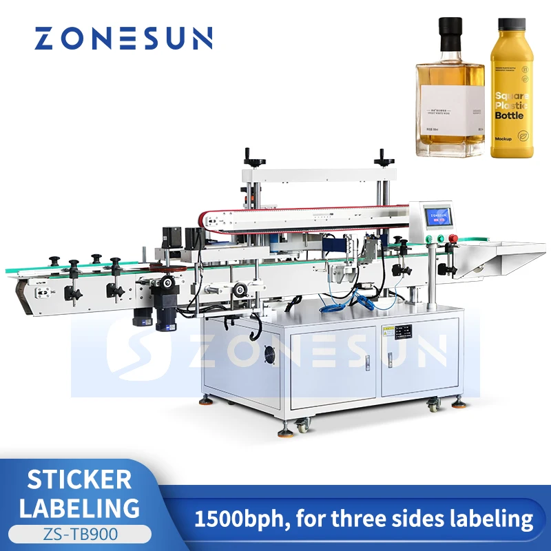 Zonesun ZS-TB900 Etikettenapplikator für quadratische Flaschen, Etikettiermaschine für quadratische Flaschen