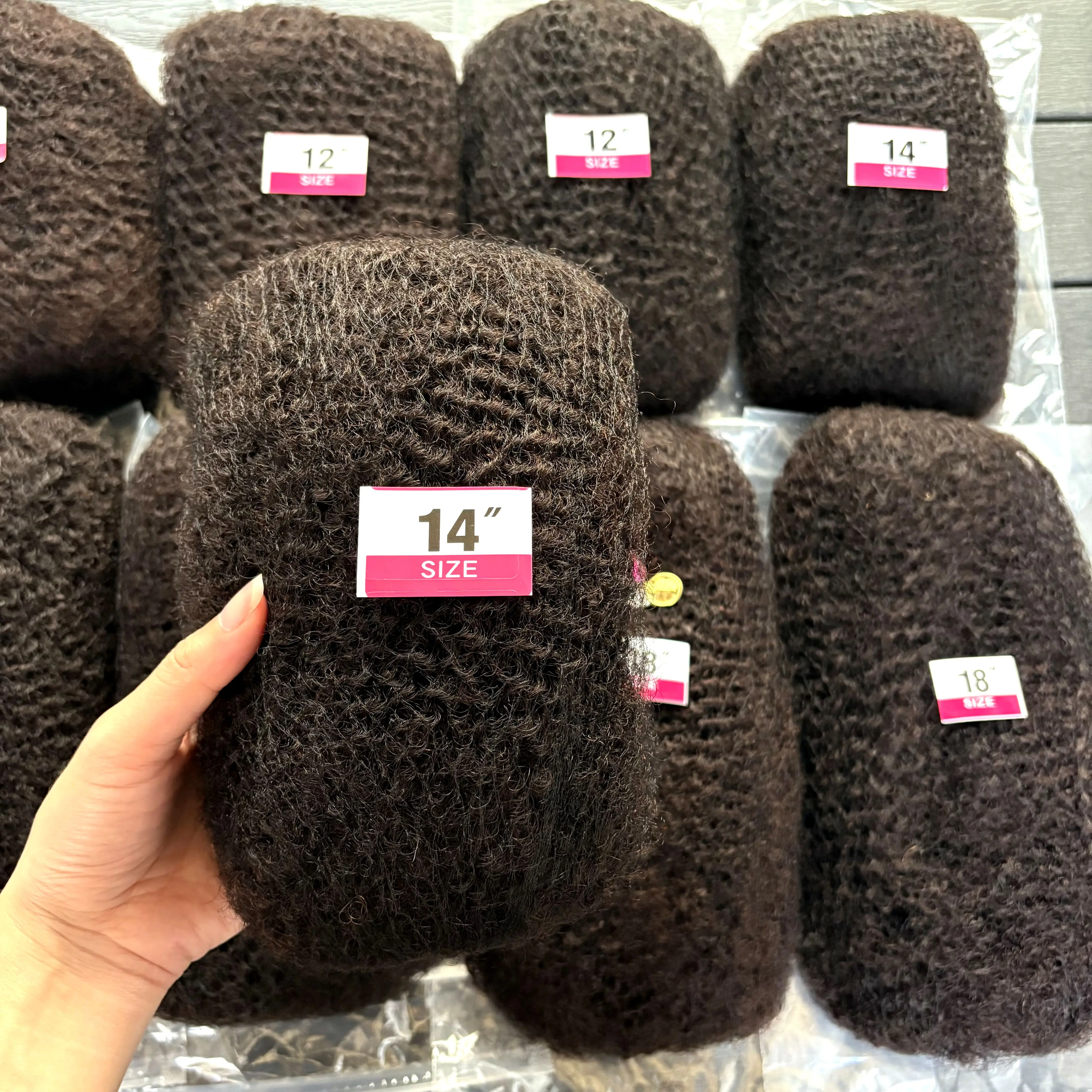 10-18 pulgadas Afro rizado a granel 100% cabello humano para extensiones de rastas 50 g/paquete de cabello a granel para reparación de rastas de ganchillo trenzas Loc Twist