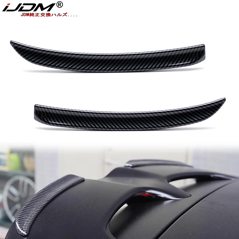 Rear Spoiler Extension Lip Fins for Mini Cooper F56 F55 2014+ S /JCW Spoiler Red Carbon Fiber Black Color Auto Part Styling