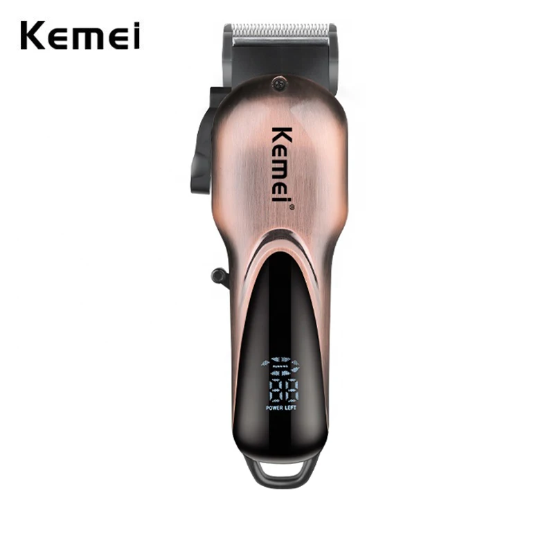 

Kemei Professional Hair Clipper Cordless Adjustable Fade Blade Hair Cutting Machine Barber Powerful Hair Trimmer LCD Display 10W