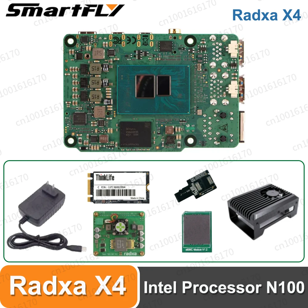 Radxa X4 with Intel N100, Dual 4K Output, 2.5Gbps Ethernet, PCIe 3.0 M.2 M Key, WiFi 5/6, High-Performance SBC