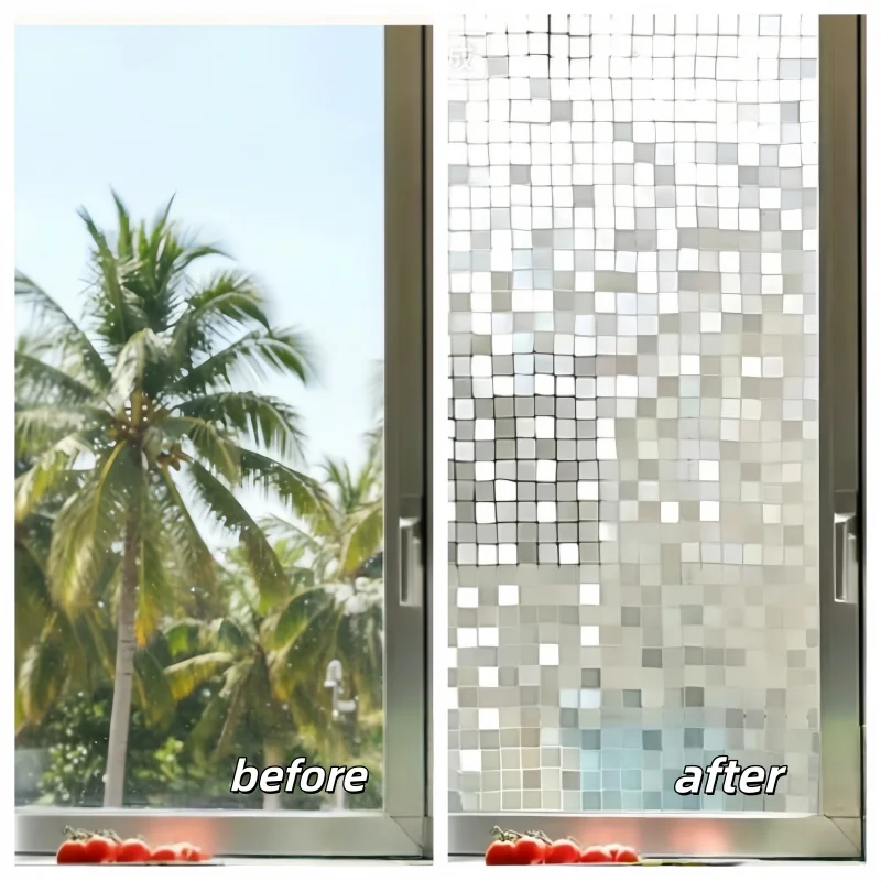 Heat Control Anti UV Privacy Window Film Static Cling Rainbow Glass Door Film 3D Vinyl Window Decal Stickers for Home Bathroom