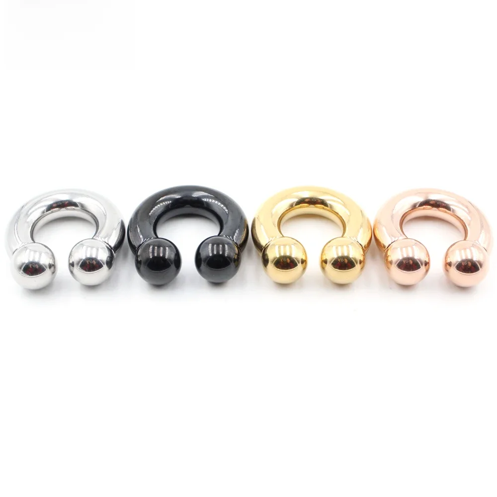 Alisouy 1PC Big Large Size Captive Bead Nose Ring Ear Plug Expander Guauge Male Genital BCR Hoop Earring Piercing Body Jewelry — zdjęcie 2