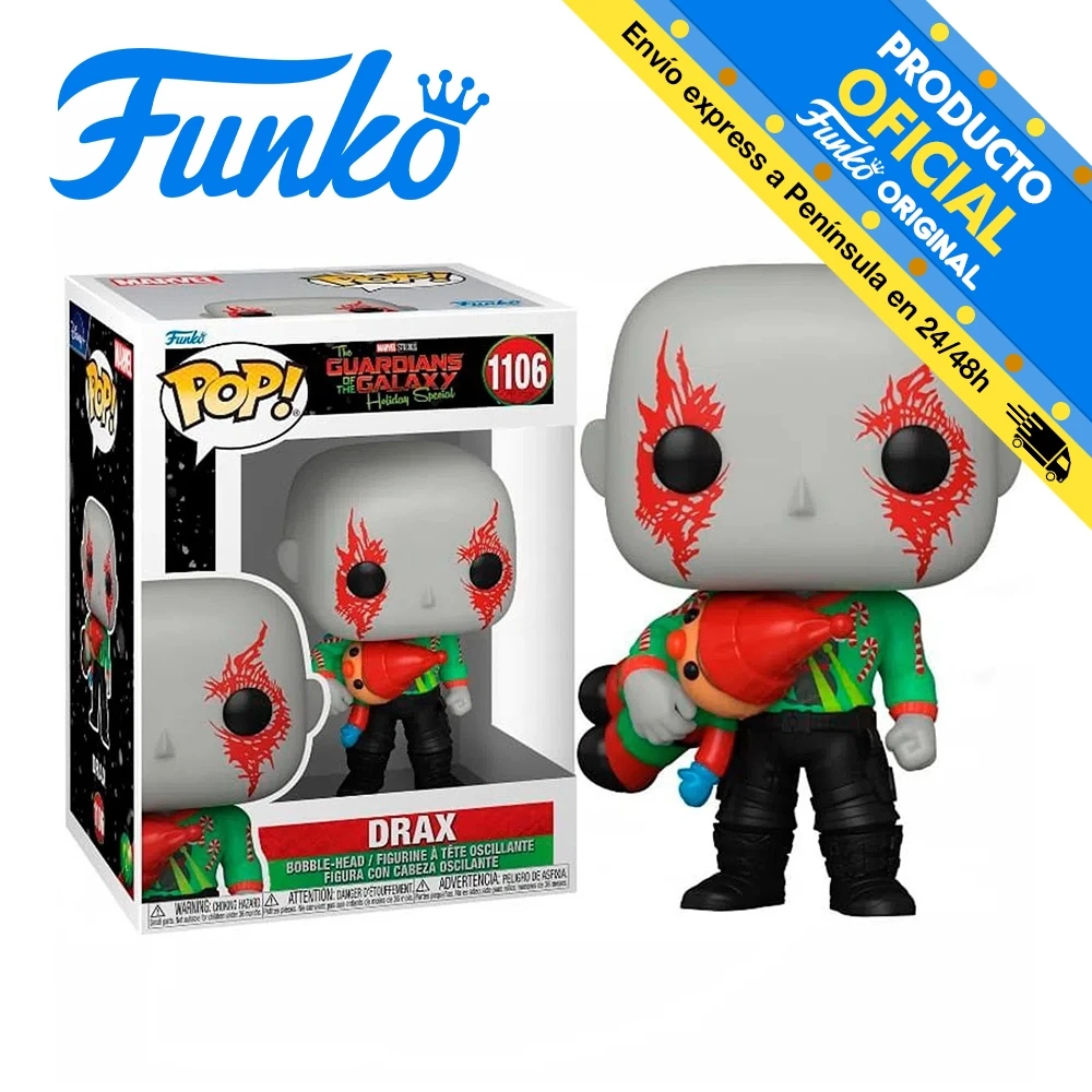 Funko Pop! Guardians of the Galaxy-Drax Special Christmas, 64330, 1106, original, toys for boys, girls, gifts, collector, figures, dolls, shop, with box, new, man, woman, official license