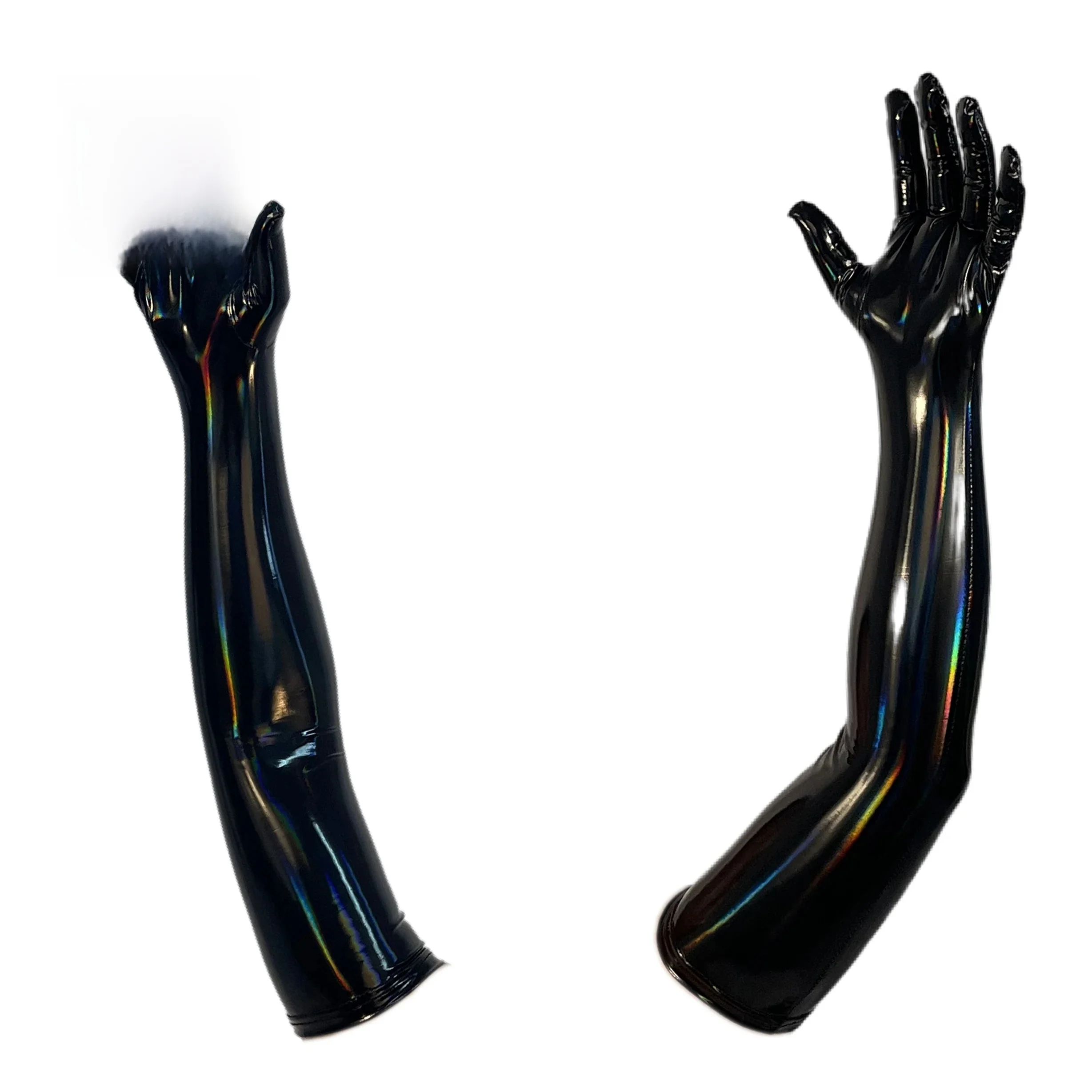 Gants longs en cuir PVC brillant et Sexy, Costume de danse de rue pour spectacle en Club, couleur d'illusion, gants d'opéra à la mode pour dames