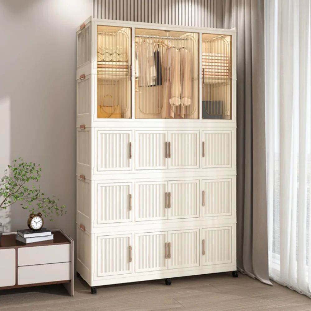 

Portable Wardrobe Closet Storage Organizer for Clothes Clothes Dresser Baby Wardrobe Storage Cabinet