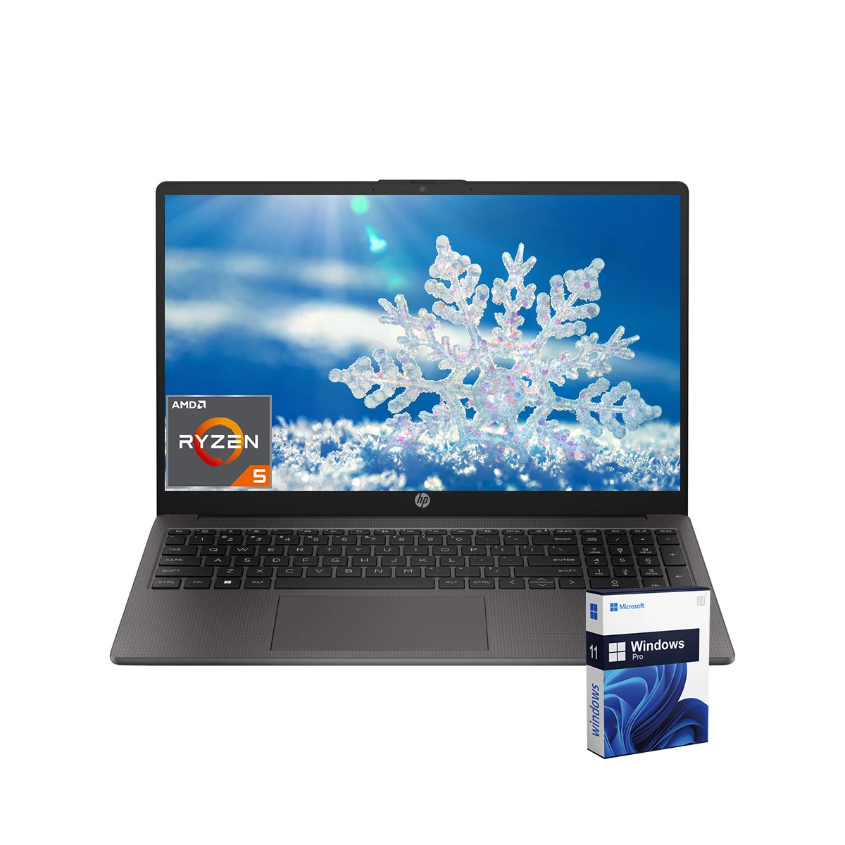 Laptop aziendale HP 255 G10 FHD da 15,6", AMD Ryzen 5 7530U, 32 GB di RAM, SSD da 2 TB, grafica AMD Radeon, Wi-Fi 6, Windows 11 Pro