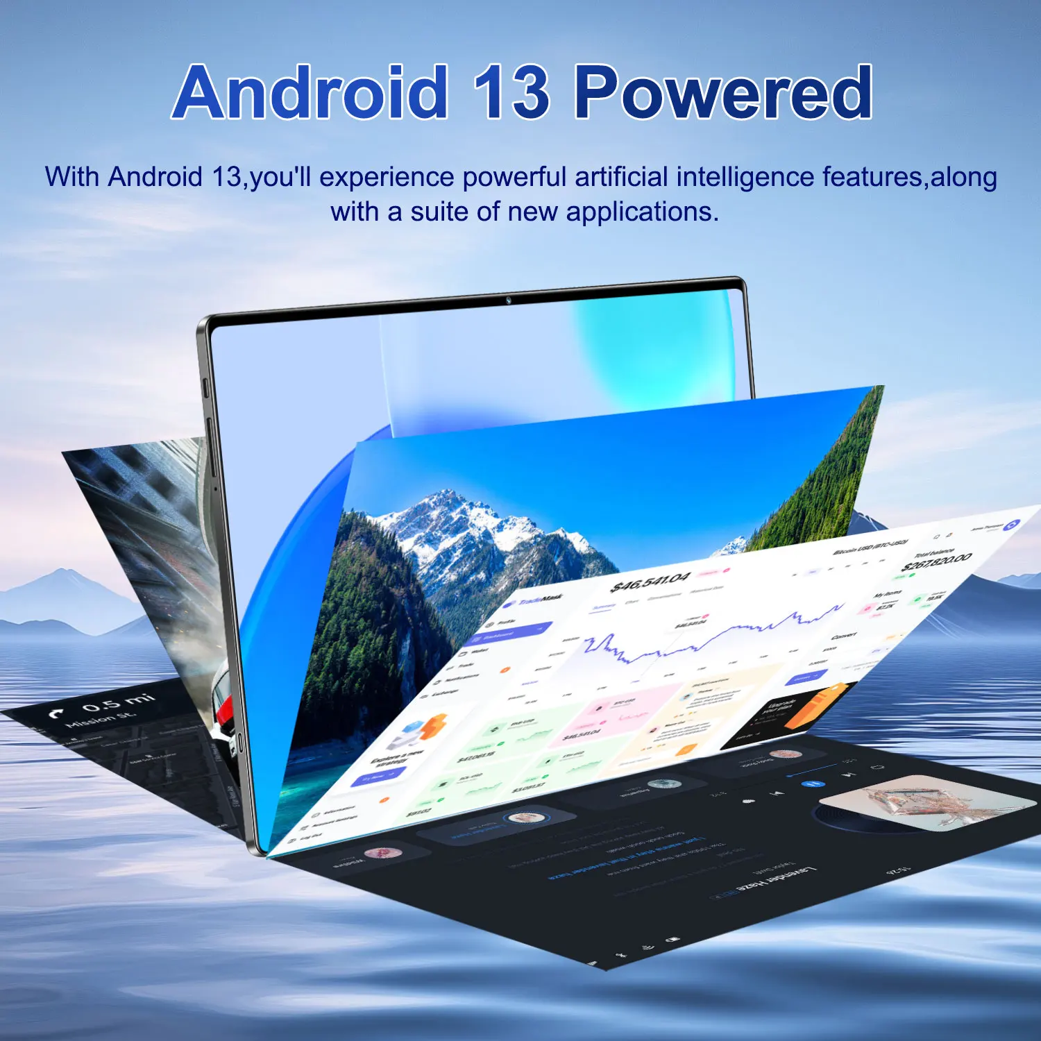 Picture 4: PAD Android Global Version HD Screen Tablet Android 10.36-inch 16GB RAM 1TB ROM 20000mAh Android 13.0 14 Core Tablet PC Type-C Dual Camera 16MP+32MP Dual SIM Card Network WIFI Bluetooth GPS WPS Office Gifts