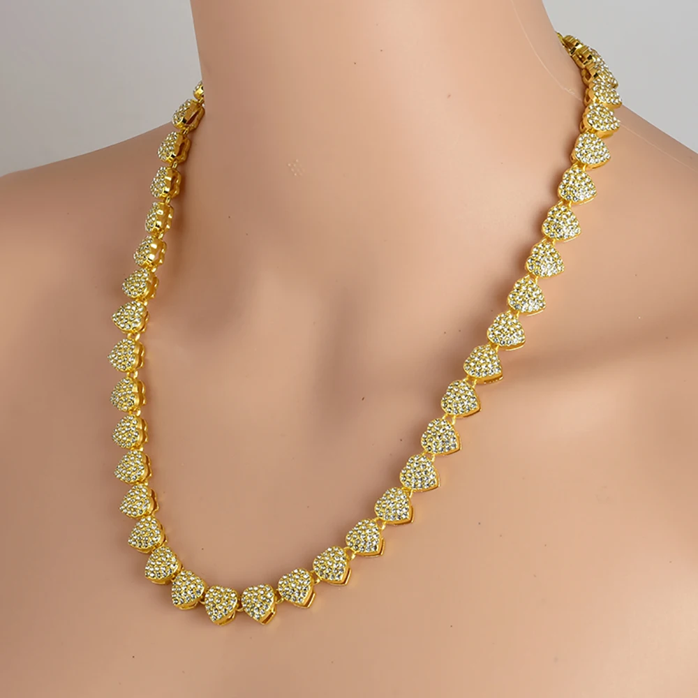 

Iced Out 10 мм цепочки в форме сердца элегантные ювелирные изделия с имитацией бриллиантов и цепочка в стиле кубического циркония для мужчин