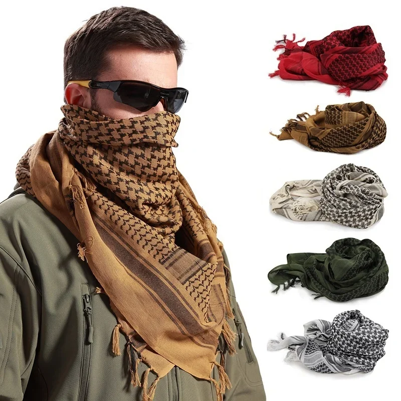 AliExpress NONE Summer Unisex Tactical Arab Cycling Mask Scarf For Man Women Fashion Lightweight Hijab Scarf Spring Army Plaid Head Scarf Mask