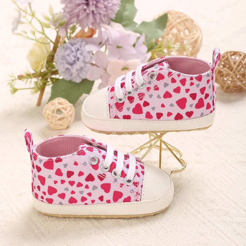 Spring and summer fashion new style love printed cloth shoes, baby newborn walking shoes