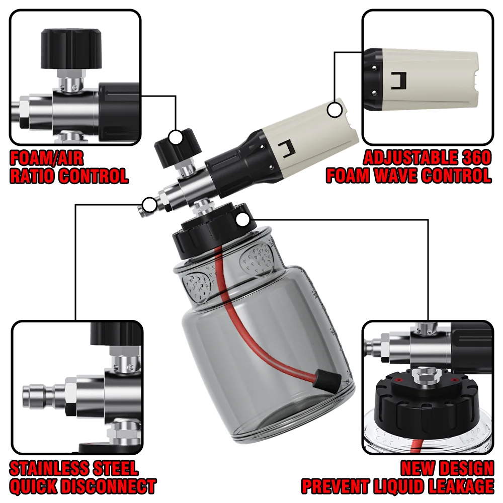 Car wash machine foam cannon soap generator accessories Karcher K2-K7 to1/4 male connect high pressure water gun snow foam spear