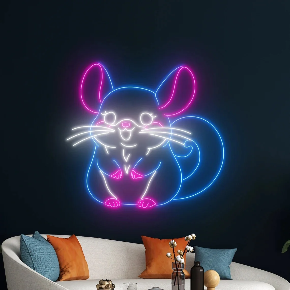 

Chinchilla Neon Sign Home Decor For Bedroom Girls Boys Room Kids Wall Art Decor Neon Sign