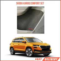 For SKODA KAROQ FROZING COATING COMFORT & FABRIC OWN-LASER CUT GLOBE-LASER CUT GLOBE-Armrest-Cup Holder