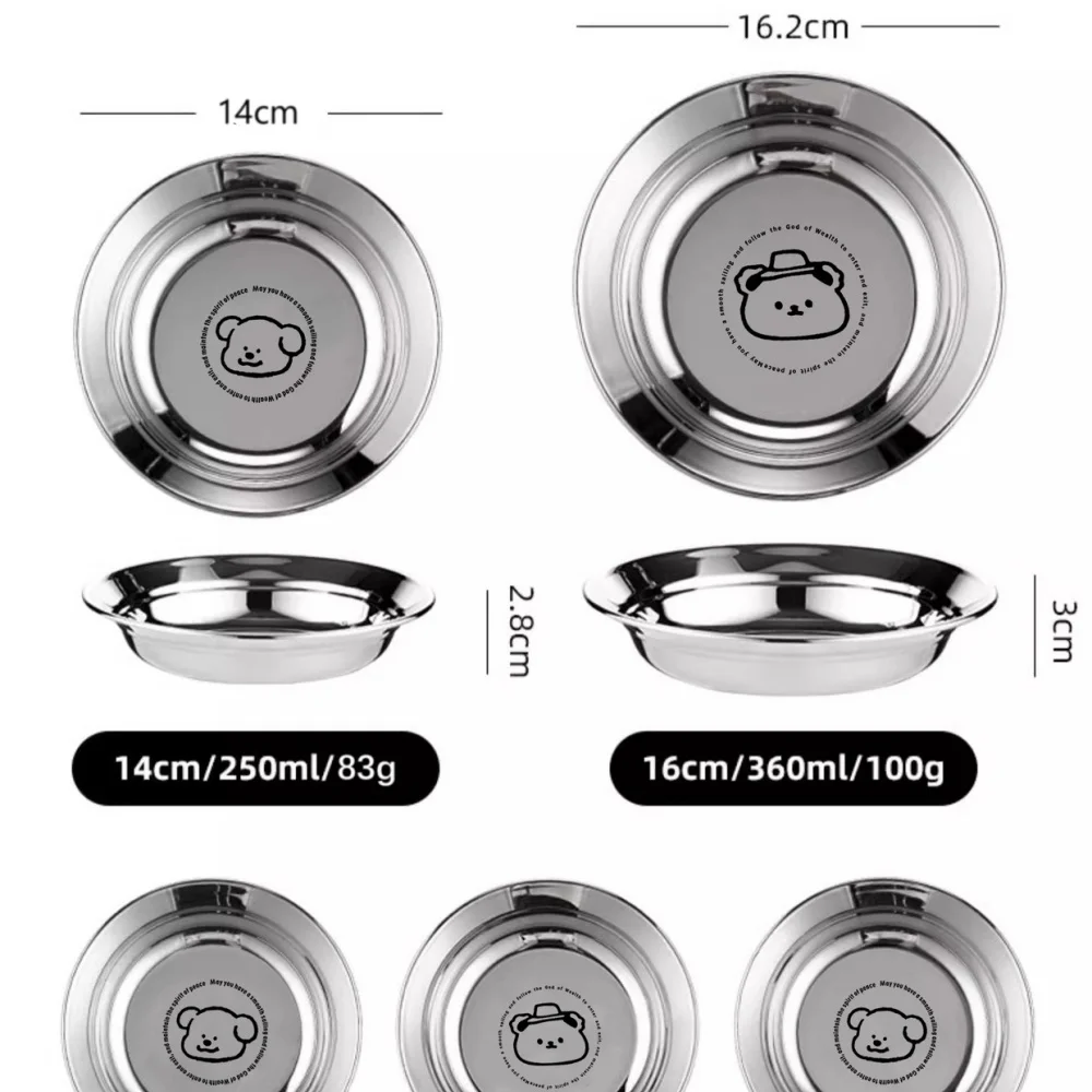 Stainless Steel Mini Plate, Round Plate, Suitable for Children and Adults, Reusable, Non-Toxic, Shock Proof and Dishwasher Safe