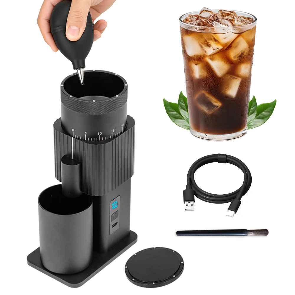 

Кофемолка с воздуходувкой, электрическая кофемолка, перезаряжаемая портативная кофемолка для кофе в зернах, подарок на Рождество и день рождения