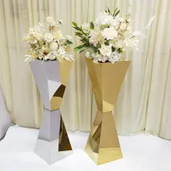 1pc Elegant Stainless Steel Mirror Display Base Stand, Suitable for Wedding, Party and Home Decoration