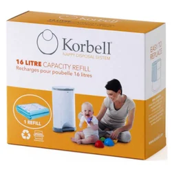 Korbell Nappy Standard 16 Liter Blue Garbage Bag with 495 Pcs Dirty Cloth Capacity Mother Baby Convenience Deodorizing High Volume Quality Connectable Child Hygiene Use in Camping Nature Days