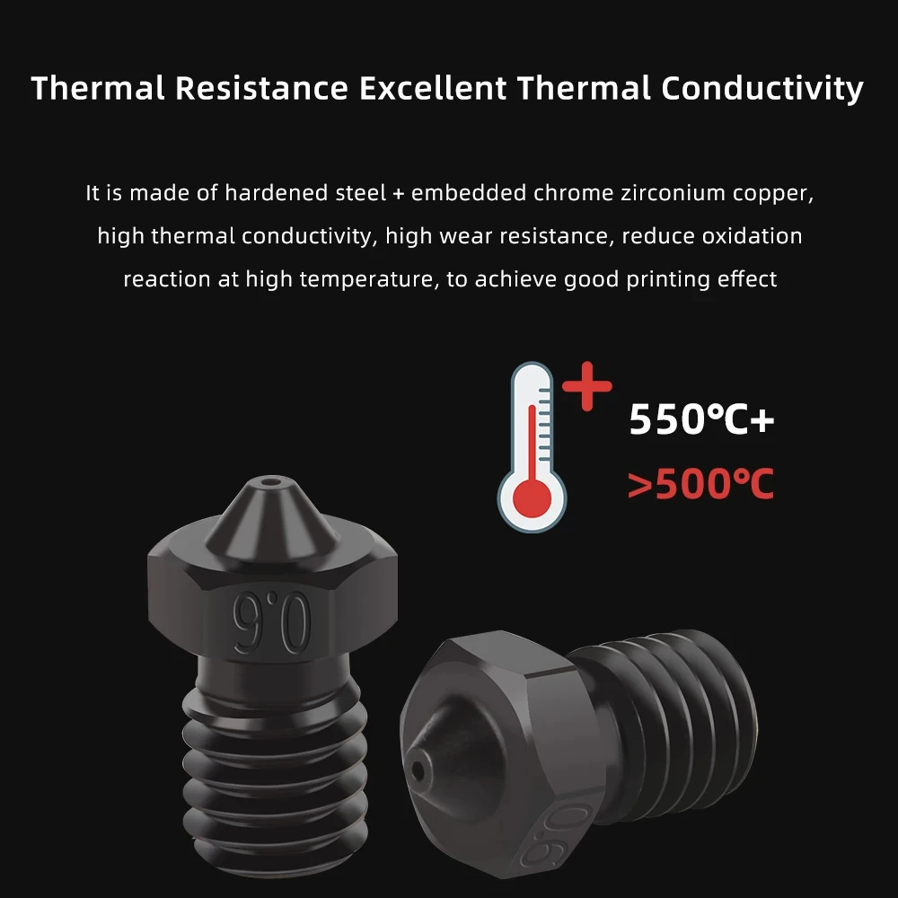 E3D Düse 0,2/0,4/0,6/0,8mm Gehärtete Stahldüsen für Titan Extruder Prusa I3 MK3 MK3S(+) E3D V6 Düse 3D-Drucker Zubehör – Detail 5