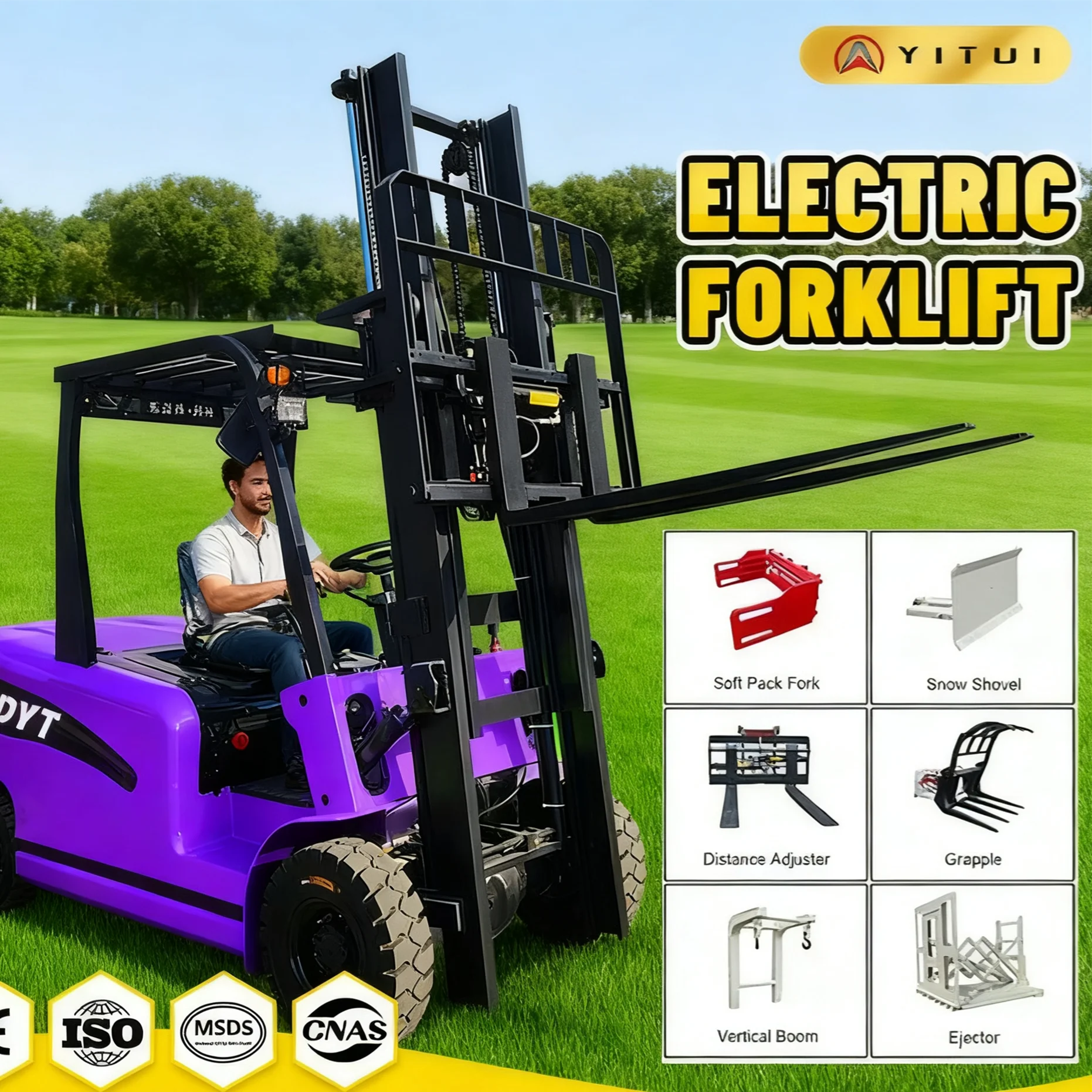 

2 Tons Of Electric Lift Handling Forklift Fast Delivery Corner Safety Device Is Cheap And Customized