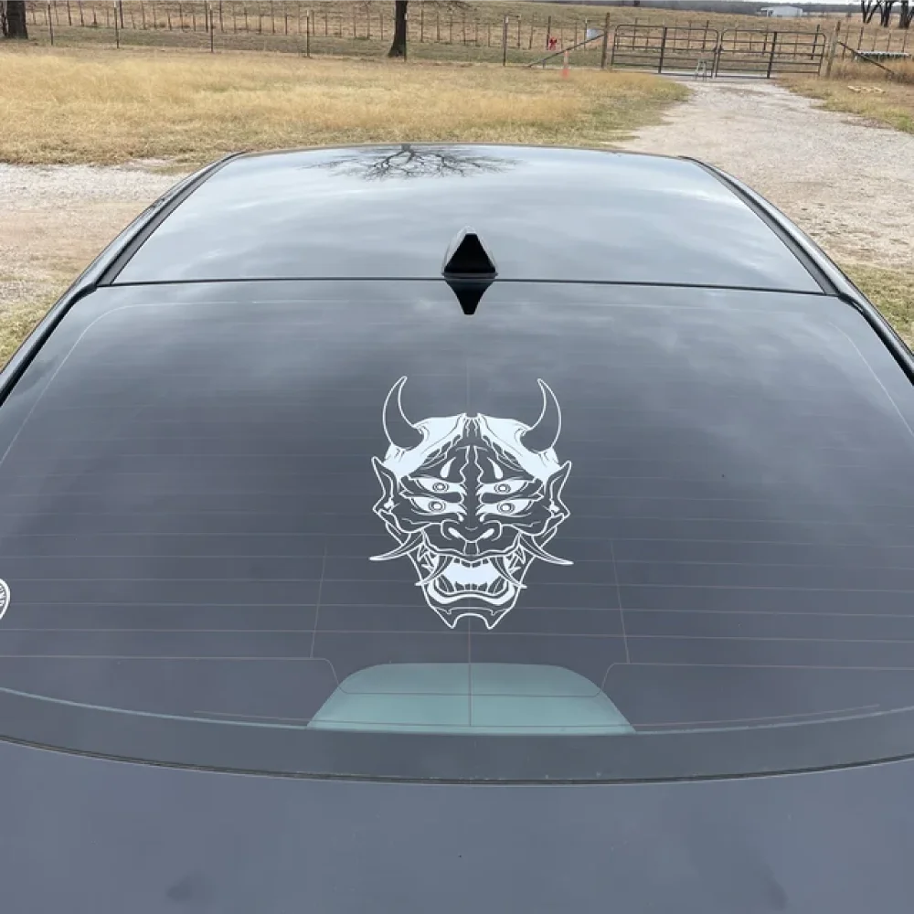 Hannya Mask Japanese Car Decal Sticker JDM Skull Vinyl Stickers for Auto Window Door Windshield Waterproof Decor Accessories