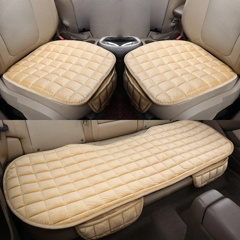 Seametal capa de assento de carro macia, pelúcia amigável à pele, almofada de assento automotivo,