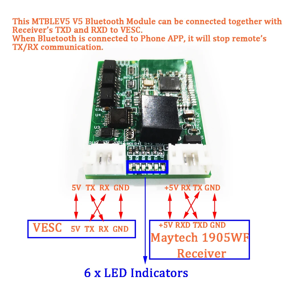 Maytech V5 Bluetooth Module for communication with VESC VESC4 VESC6 VESC75