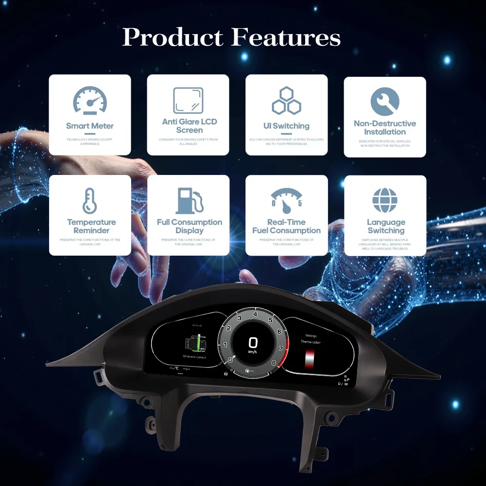 Panel Instrumen Digital Layar HD 12,3'' untuk Porsche Panamera 2010-2016 Speedometer Dashboard