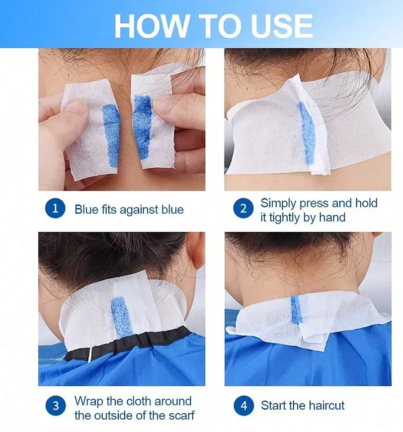 5-Pack Neck Strips Cutting Tools For Professional Hairstylists, Disposable Hairdressing Neck Strips, Barber Supplies, White