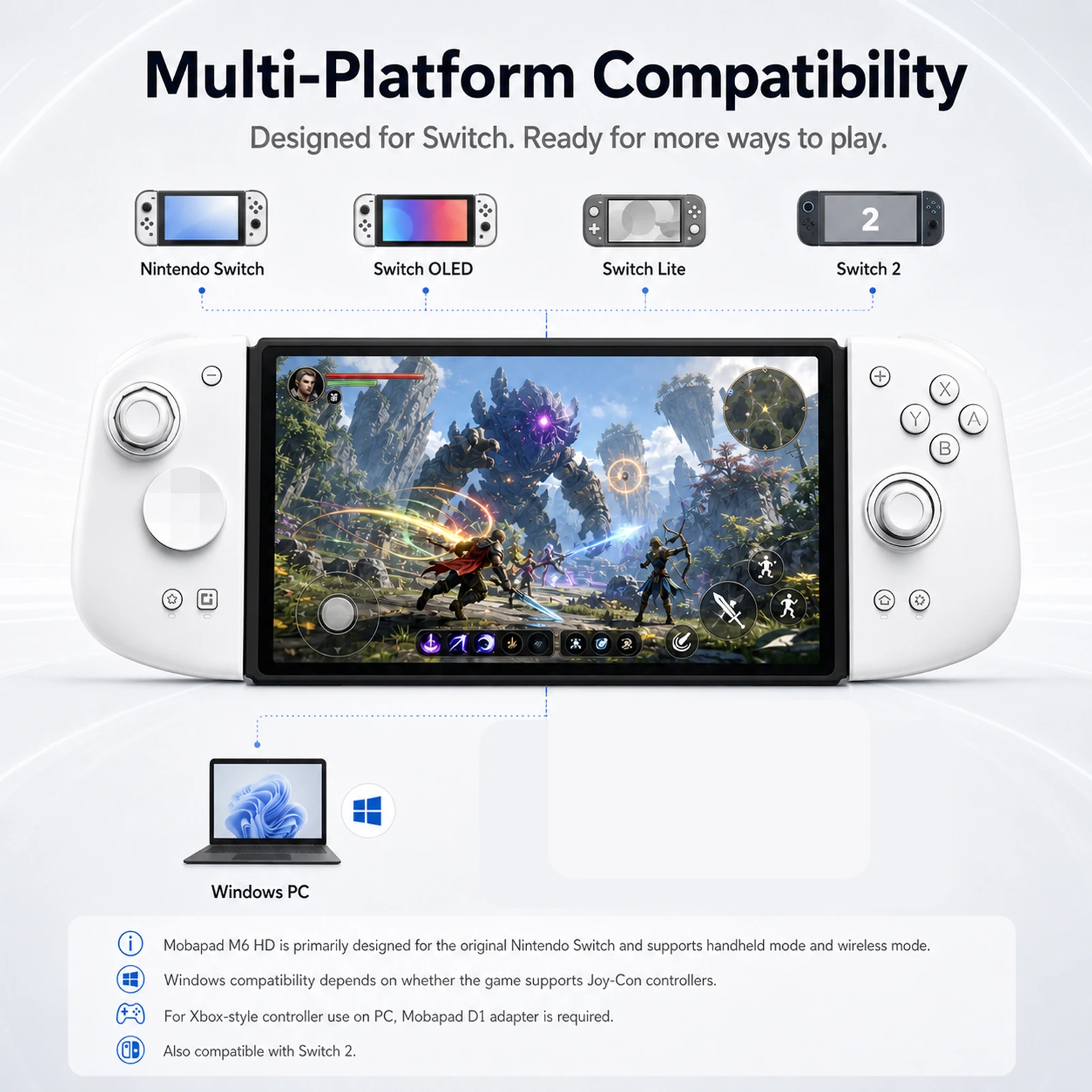 Mobapad M6s / M6 HD For Nintendo Switch / Switch OLED Adjustable Joystick Hall Effect Controller JoyPad Panels Cover Replace