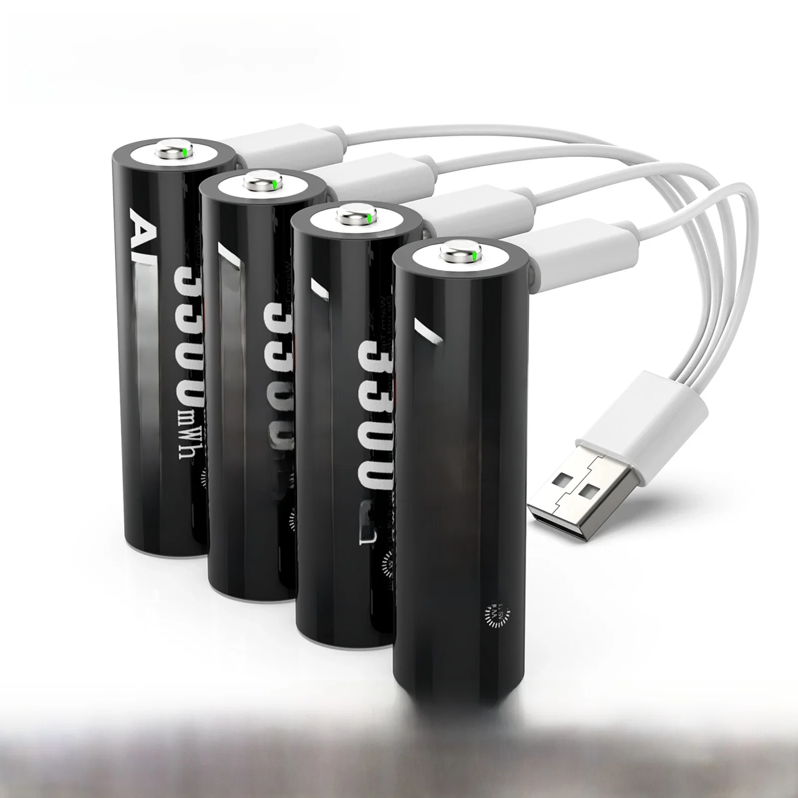 Piles rechargeables AA AIPEKE 1,5 V 3300 mWh, piles USB AA 1,5 V, batterie lithium rechargeable AA pour jouets télécommandés, souris