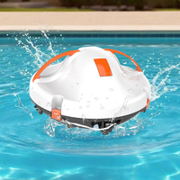 Automatic Cordless Robot Pool Cleaner IPX8 Waterproof 5200mAh Dual Motors Pool Vacuum Cleaner, 120 Mins Run Time Self-Parking
