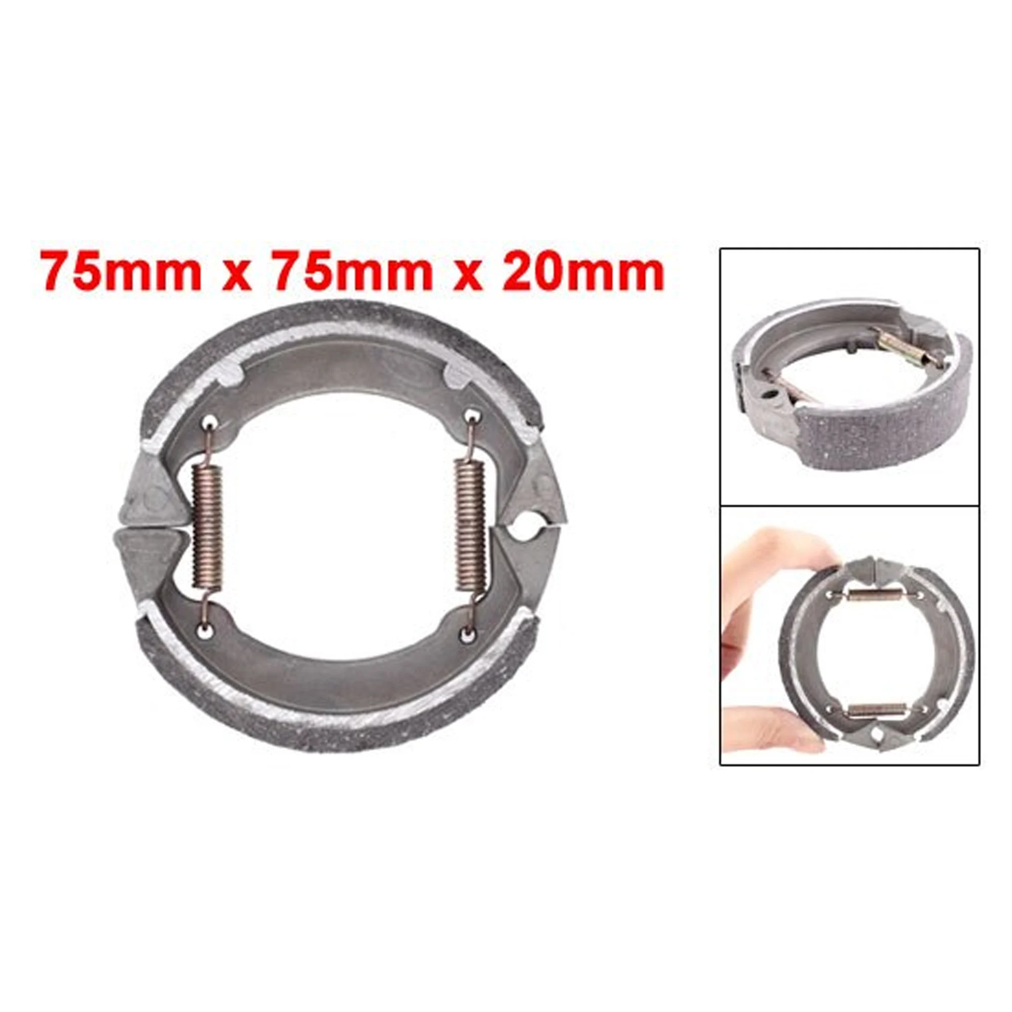 X Autohaux Moped Scooter 90mm 75mm Rear Drum Brake Pads Shoes Motorcycle Brake System Motorbike Brake Shoe Metal Spring TB50 AG5