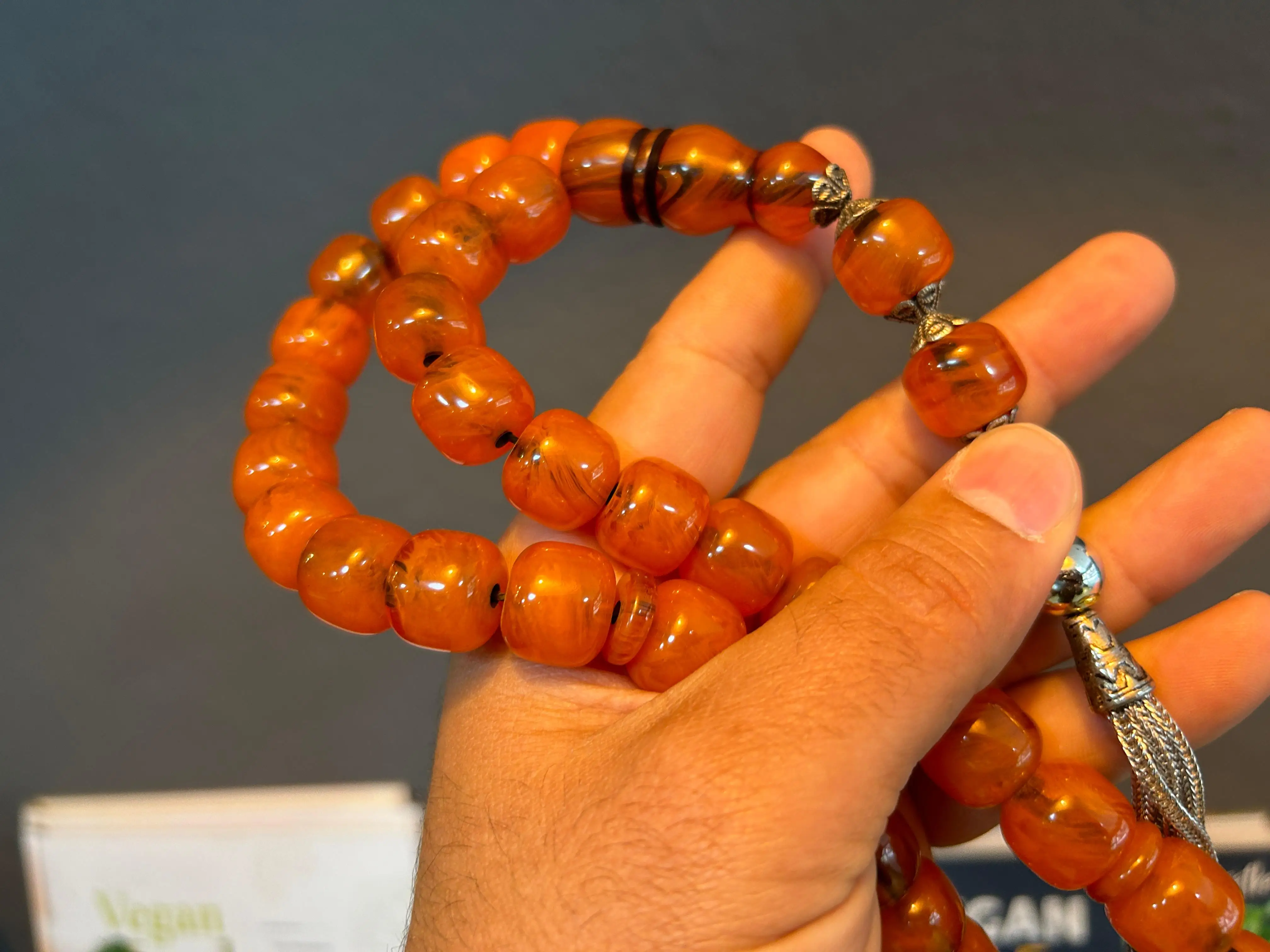 Bakelite Ottoman Rare Faturan German Amber Sandalous Misbaha Prayerbeads Rosary Tasbih Tesbih İslam Subha T33