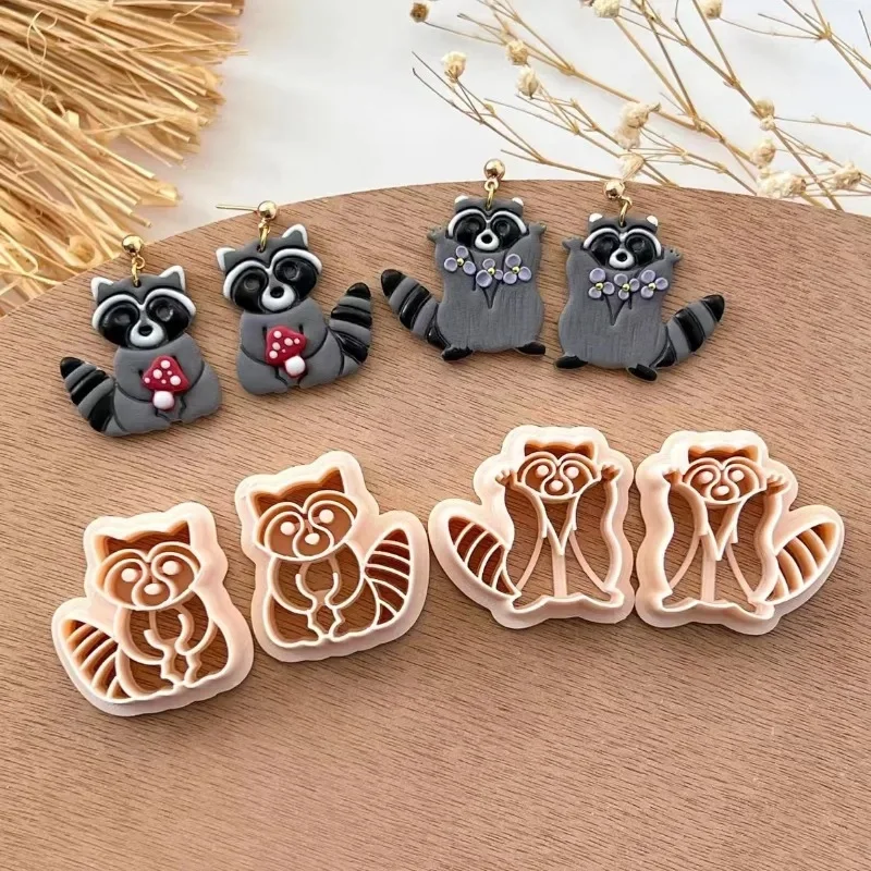 1 Para Szop Mysz Polymer Clay Cutter Cartton Animal Ceramic Pottery Clay dla DIY Kolczyk Biżuteria Wisiorek Ręczne cięcie Die — zdjęcie 2