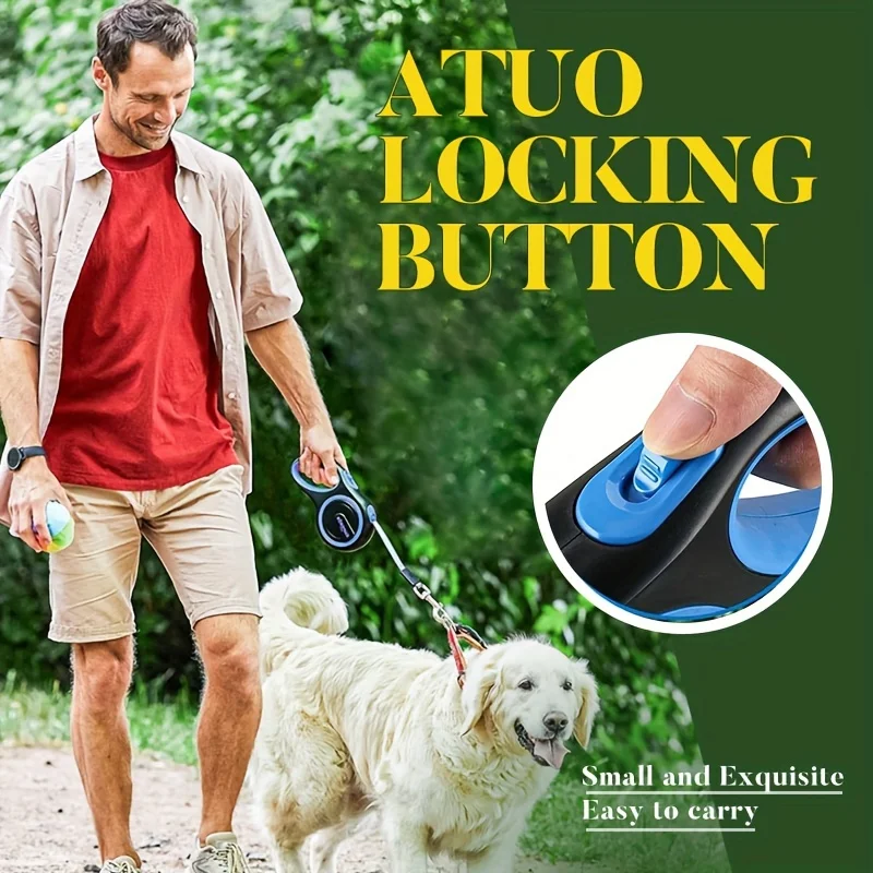 8M Automatic Retractable Dog Leash Anti-Slip One-Hand Brake Pet Walking Lead for Medium Large Dogs Outdoor Training
