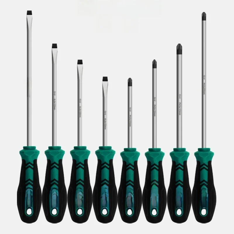 AMR 1pc tournevis à fente CR-V matériel tournevis Phillips Double couleur poignée tournevis avec magnétisme