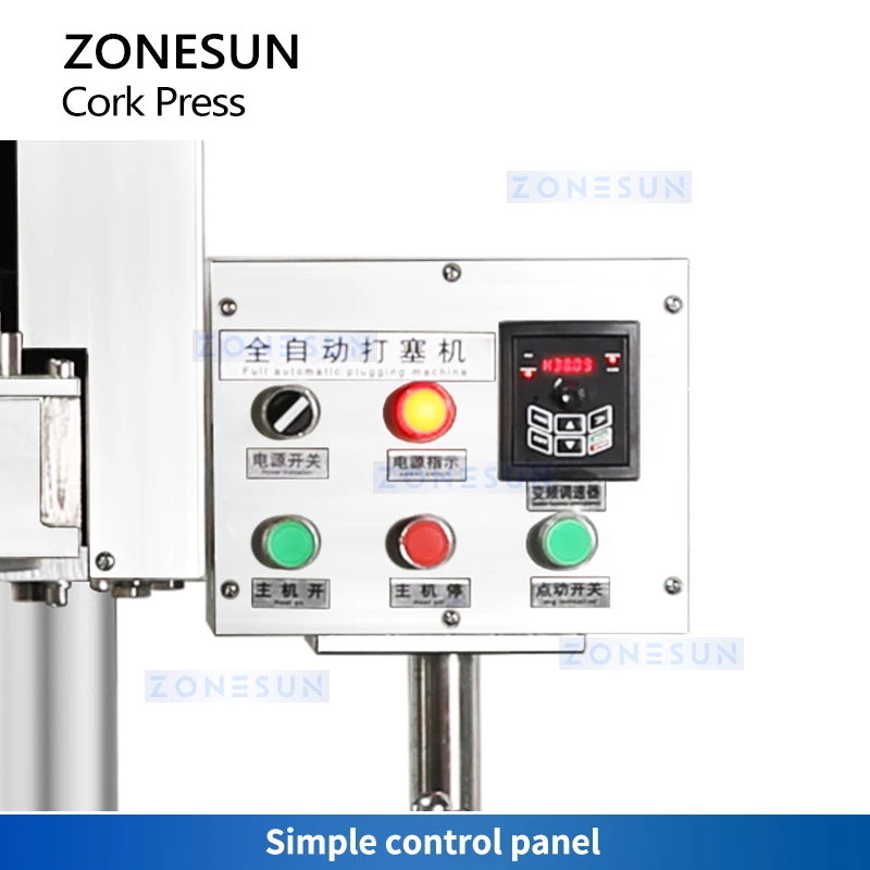 Zonesunコルクプレス機、まだ輝く赤ワインボトルを密封するための、自動給餌包装生産ライン、ZS-DSJ2