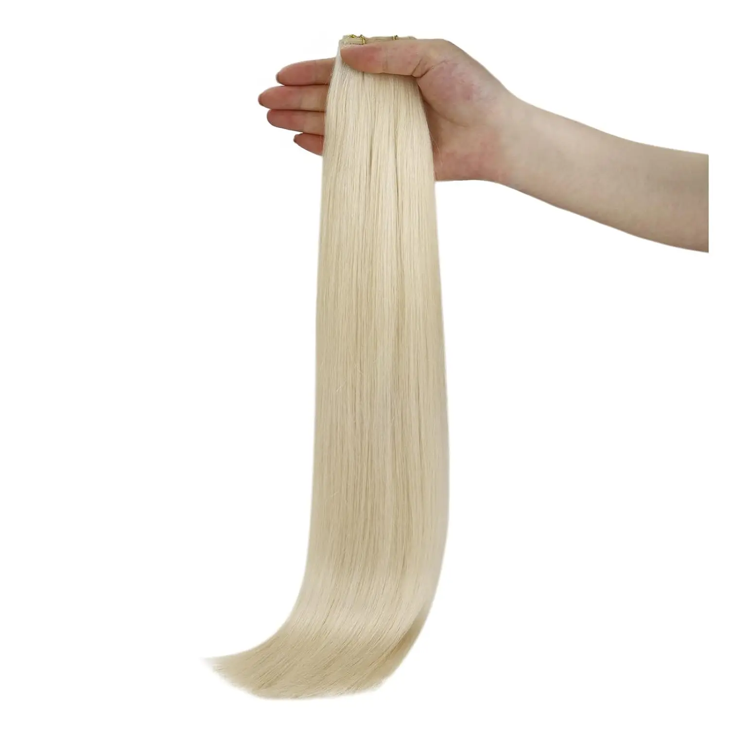 Full Shine Genius Inslag Hair Extensions Echt haar Remy Hair Extensions Zacht zijdeachtig haar Naai-in extensions voor dames - afbeelding 1