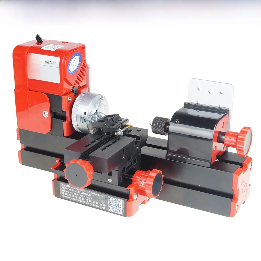 Mini tokarka 24 W Z20002 20000 obr./min Max. Przedmiot roboczy 135*20mm z 3-szczękowym uchwytem do hobbystycznego, edukacji naukowej, tworzenia modeli — zdjęcie 2